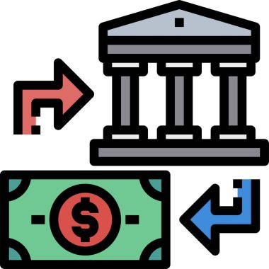 Finansal simge, iş simgesi, para simgesi, vektör illüstrasyonu 