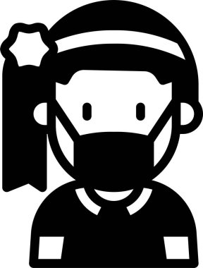 çocuk Avatar. Tıbbi maske takan çocuk