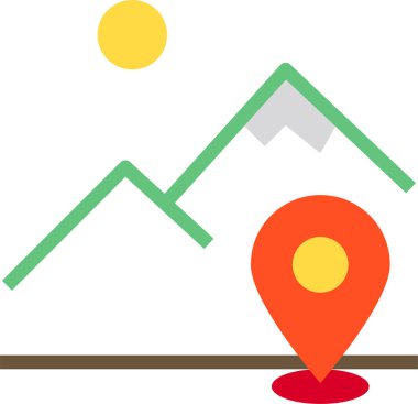 Pin konumunun minimalist vektör simgesi 