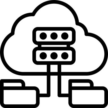 Bulut simgesi, düz tasarım vektör çizimi