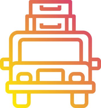 Tatil ve seyahat için araba bagajının vektör illüstrasyonu