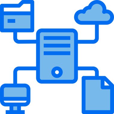 Veritabanı kavramının minimalist vektör simgesi 
