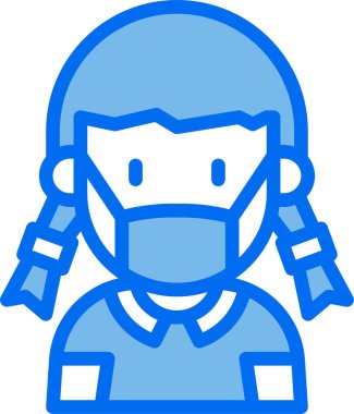 çocuk Avatar. Tıbbi maske takan çocuk