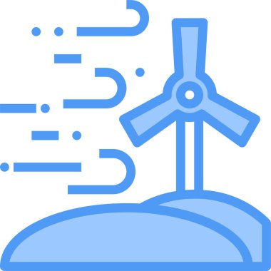 Rüzgar türbini simgesi vektör illüstrasyonu 