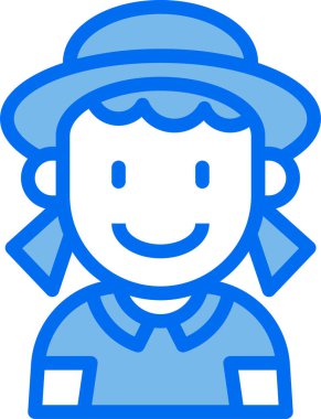 şapka avatarındaki kız, vektör illüstrasyon 