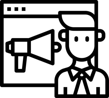 Megafon ikonu vektör illüstrasyonu