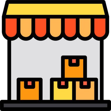 Depo binasının vektör çizimi