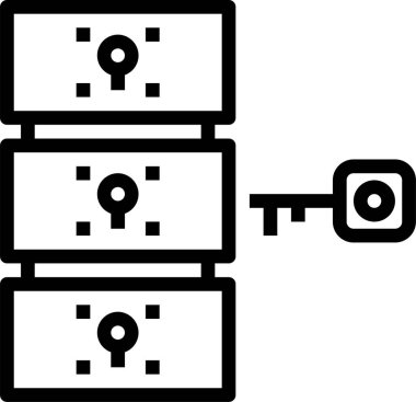Veritabanı kavramının minimalist vektör simgesi 