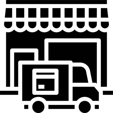 Dağıtım kavramının minimalist vektör simgesi 