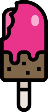 Soğuk tatlı yazının minimalist vektör simgesi