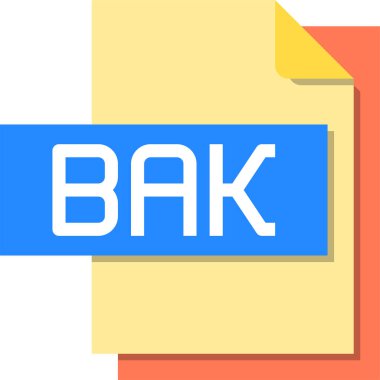 Bak dosya biçimi vektör illüstrasyonu 