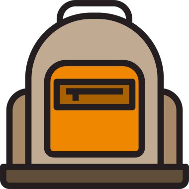 Modern tasarım minimalist vektör simgesi, sırt çantası