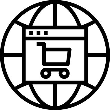 Alışveriş kavramının minimalist vektör simgesi 