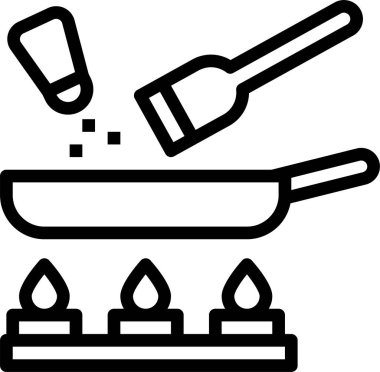 Aşçılık mutfağının minimalist vektör simgesi