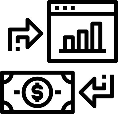 finans ve ödeme çizgisi vektör simgesi.