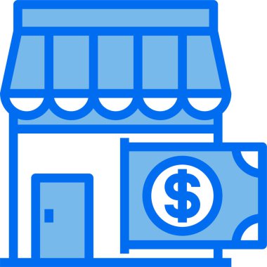 Dükkanın minimalist vektör simgesi, alışveriş kavramı 