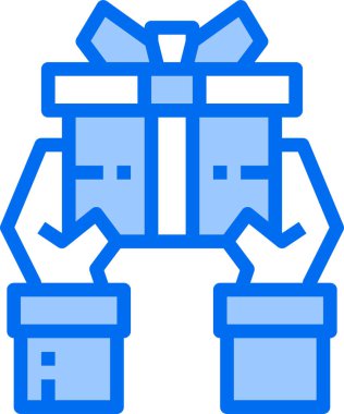 Hediye kutusunun vektör illüstrasyon simgesi