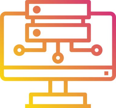 Bilgisayar veri depolamasının vektör illüstrasyon simgesi