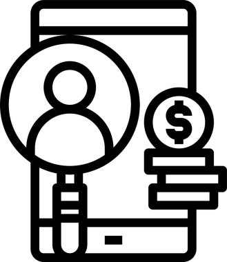 İş finans para sikkesinin vektör illüstrasyon simgesi 