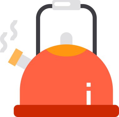 vektör simgesi çaydanlık, renk çaydanlığının çizimi