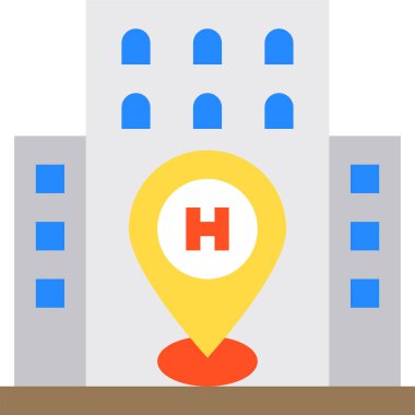 Minimalist vektör simgesi, bina konumu