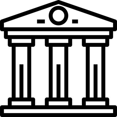 Müze simgesi, vektör illüstrasyonu 