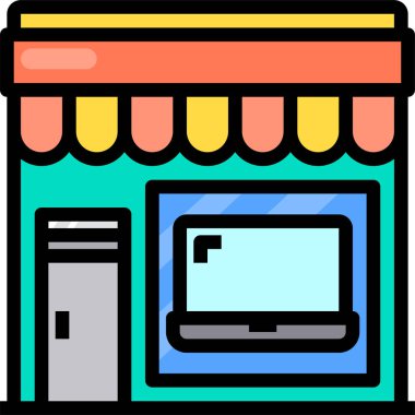 Basit modern dizüstü bilgisayar simgesi, vektör illüstrasyonu