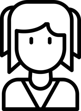 Kadın yüzünün vektör illüstrasyon simgesi 