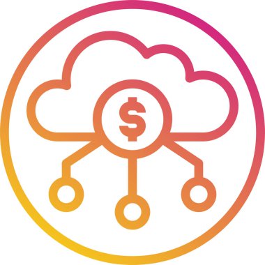 İş finans para sikkesinin vektör illüstrasyon simgesi 