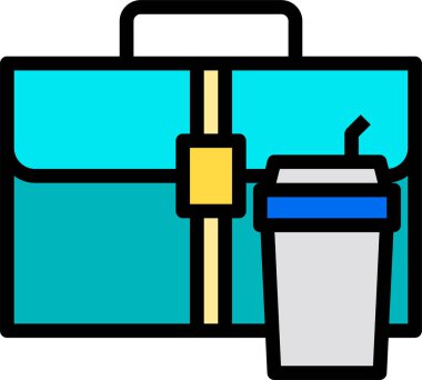 Çanta, evrak çantası ikonu vektör illüstrasyonu 