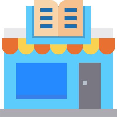 Kitapçı ikonu. Renkli vektör illüstrasyonu