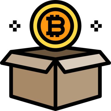 Bitcoin ikonunun vektör illüstrasyonu. Web sitesi için dijital para simgesi 