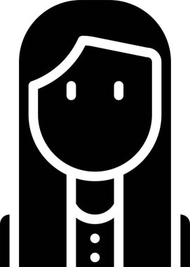 Kadın yüzünün vektör illüstrasyon simgesi 