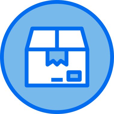 karton kutu düz simgesi, vektör illüstrasyonu