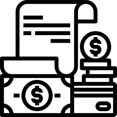 Para kartı ve dosyasının vektör illüstrasyonu