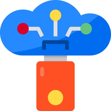 Bulut veri depolamasının vektör illüstrasyon simgesi