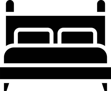 Yatak odası vektör illüstrasyonunda yatak