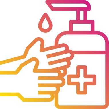 El yıkama, virüs koruma simgesi, beyaz arkaplanda izole edilmiş vektör illüstrasyonu 