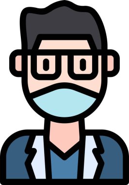 çocuk Avatar. Tıbbi maske takan çocuk