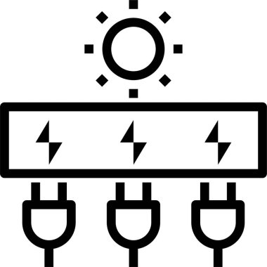 Güneş enerjisinin minimalist vektör simgesi