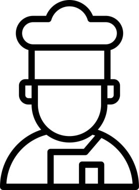 Aşçı şapkalı şefin vektör çizim simgesi