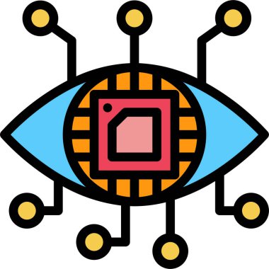 Gözün vektör illüstrasyonu, görüş teknolojisi kavramı 