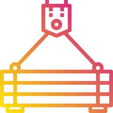 Kargo taşıyıcı vincinin minimalist vektör simgesi