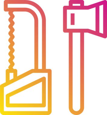 Oduncu araçlarının minimalist vektör simgesi