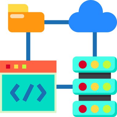 Web sunucusu, vektör illüstrasyonu 