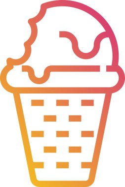 Soğuk tatlı yazının minimalist vektör simgesi