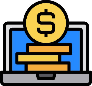 Basit modern dizüstü bilgisayar simgesi, vektör illüstrasyonu