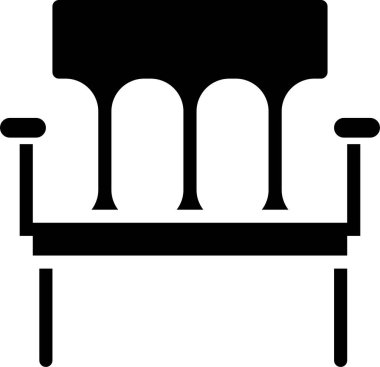 Sandalyenin vektör simgesi. biçim, beyaz arkaplanda düz bir semboldür