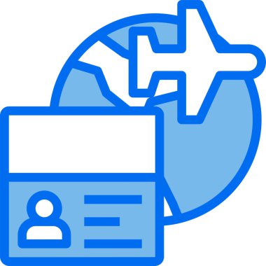 Pasaport, seyahat ve turizm vektör simgesi