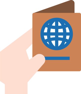 Pasaport, seyahat ve turizm vektör simgesi